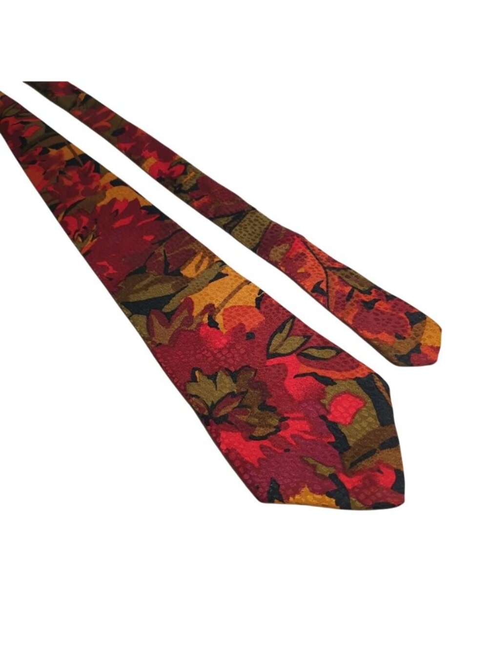 Emilio Ponti Floral Silk Tie Multicolor Bold Autumn Hues Mens Neckwear Handcraft